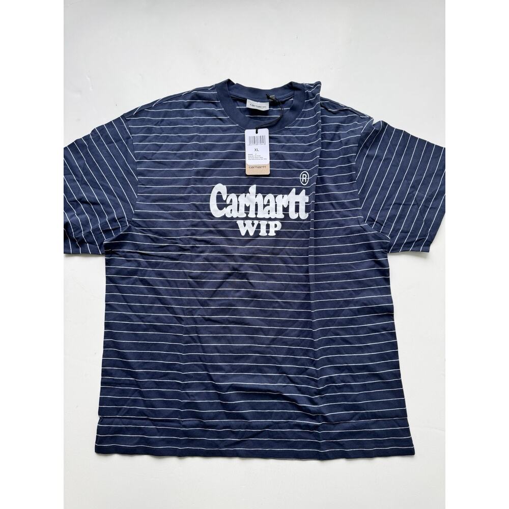 Carhartt WIP Orlean Stripe T-Shirt Blue XL NWT Sold Out Rare Streetwear